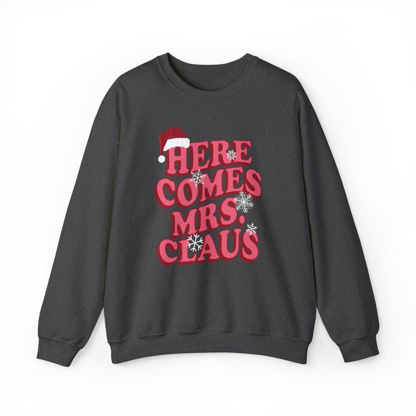 Here Comes Mrs Claus Sweatshirt, Christmas Crewneck, Mrs Claus Crewneck, Ugly Sweater Party, Christmas Sweatshirt, Gildan 18000